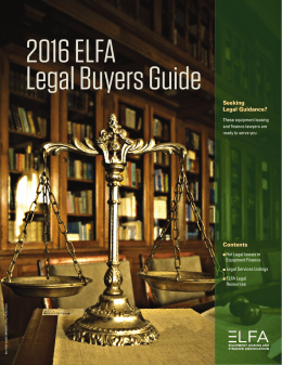 2016 ELFA Legal Buyers Guide - Equipment Leasing and Finance