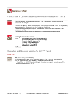 CalStateTEACH Term Four Study Guide, CalTPA Task 3