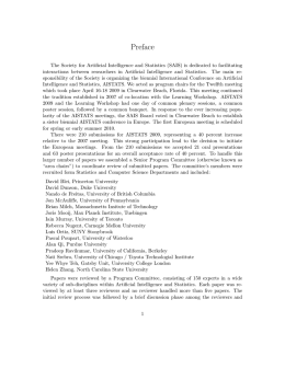 Preface - Journal of Machine Learning Research