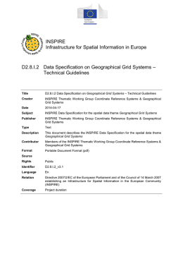 INSPIRE data specification on Geographical Grid Systems