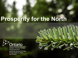 Prosperity for the North