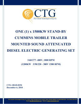ONE (1) x 1500KW STAND-BY CUMMINS MOBILE TRAILER