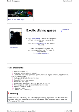 Exotic diving gases