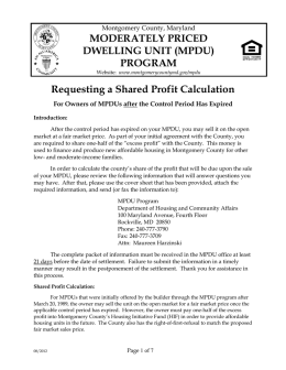Requesting a Shared Profit Calculation MODERATELY PRICED