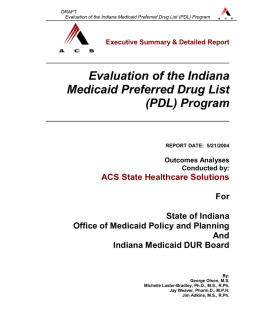 Evaluation of the Indiana Medicaid Preferred Drug List (PDL) Program