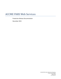 ACCME PARS Web Services