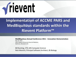Implementation of ACCME PARS and MedBiquitous standards