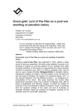 Good grief: Lord of the Flies as a post-war rewriting