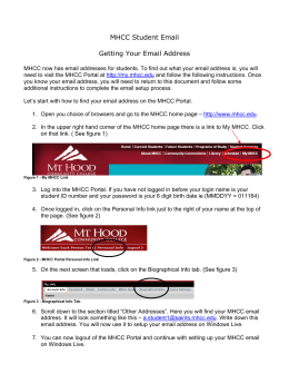 MHCC Student Email Getting Your Email Address