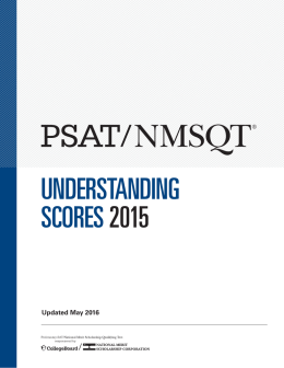 PSAT/NMSQT Understanding Scores 2015 | SAT Suite of