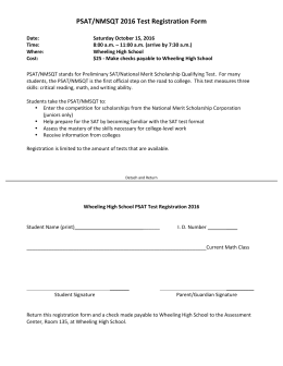 PSAT/NMSQT 2016 Test Registration Form