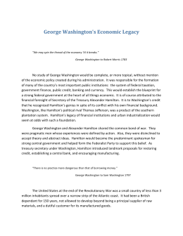 George Washington`s Economic Legacy