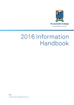 Information Handbook 2016