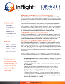 Boise State University: The Unified Web Experience Unified Web