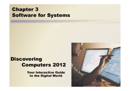 Discovering Computers 2012 Chapter 3 Software for Systems