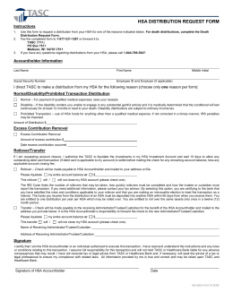 HSA Distribution Request Form