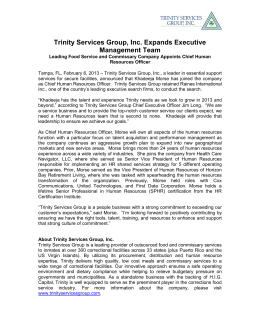 Trinity Services Group, Inc. Expands Executive Management Team