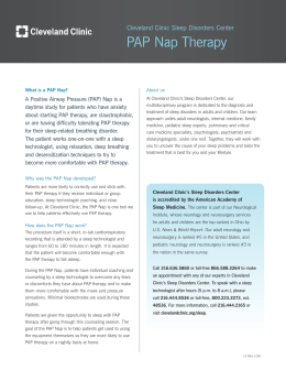 PAP Nap Therapy - Cleveland Clinic