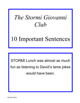 The Stormi Giovanni Club 10 Important Sentences