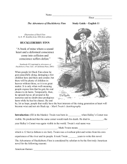 Huck Finn Study Guide - Ms Hogue`s Online English Resources