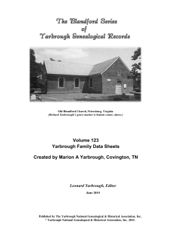 Volume 123 Yarbrough Family Data Sheets Created by Marion A