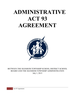administrative act 93 agreement - Manheim Township School District