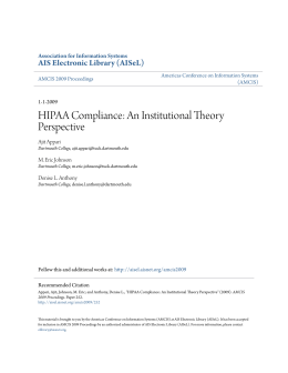 HIPAA Compliance: An Institutional Theory Perspective