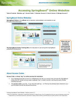 Accessing SpringBoard® Online Websites
