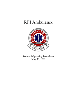 RPIA SOP 05-30-2011 - RPI Ambulance