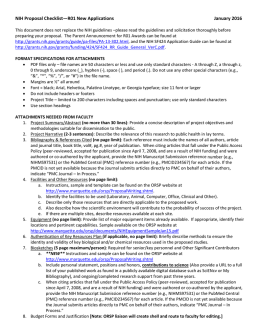 NIH Proposal Checklist—R01 New Applications January 2016