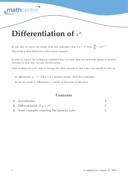 Differentiation of x