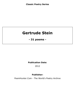 Gertrude Stein - poems