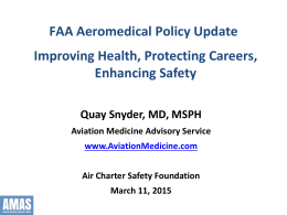 FAA Medical Certification - Air Charter Safety Foundation