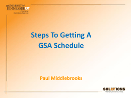 Steps to Getting a GSA Schedule (Paul Middlebrooks