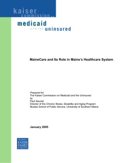 MaineCare and Its Role in Maine`s Healthcare System