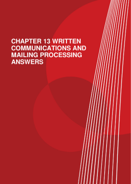 chapter 13 written communications and mailing processing answers