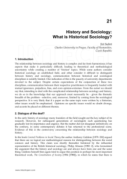 History and Sociology: What is Historical Sociology?