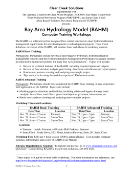 Bay Area Hydrology Model (BAHM)