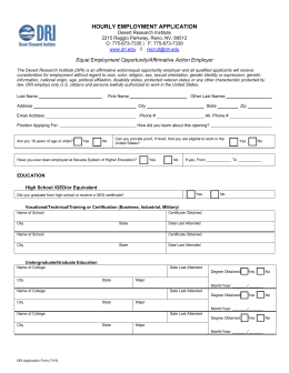 DRI Hourly Employment Application Form