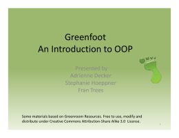 Greenfoot An Introduction to OOP
