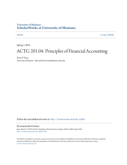 ACTG 201.04: Principles of Financial Accounting