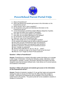 PowerSchool Parent Portal FAQs