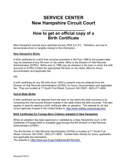 SERVICE CENTER New Hampshire Circuit Court