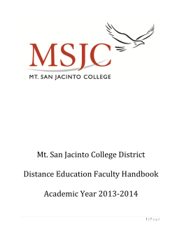 Distance Education Faculty Handbook