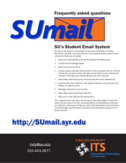 SUmail.syr.edu - Syracuse University`s Information Technology