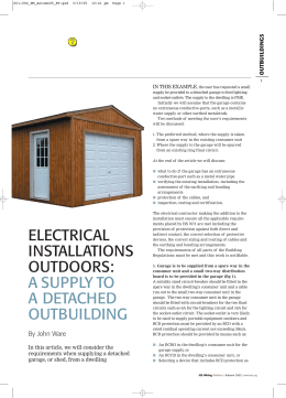 electrical installations outdoors: a supply to a