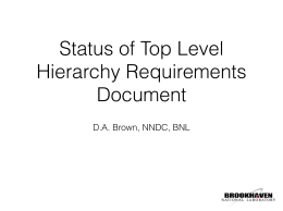 SG38-3: “Status of Top Level Hierarchy Requirements Document”