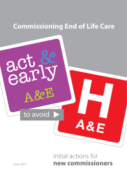 Commissioning end of life care - National Council for Palliative Care