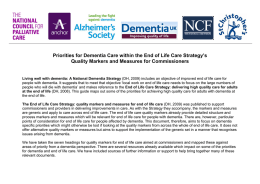 Quality Markers For dementia And End Of Life care