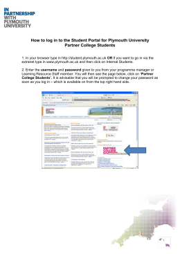 How to log in to the Student Portal for Plymouth University Partner